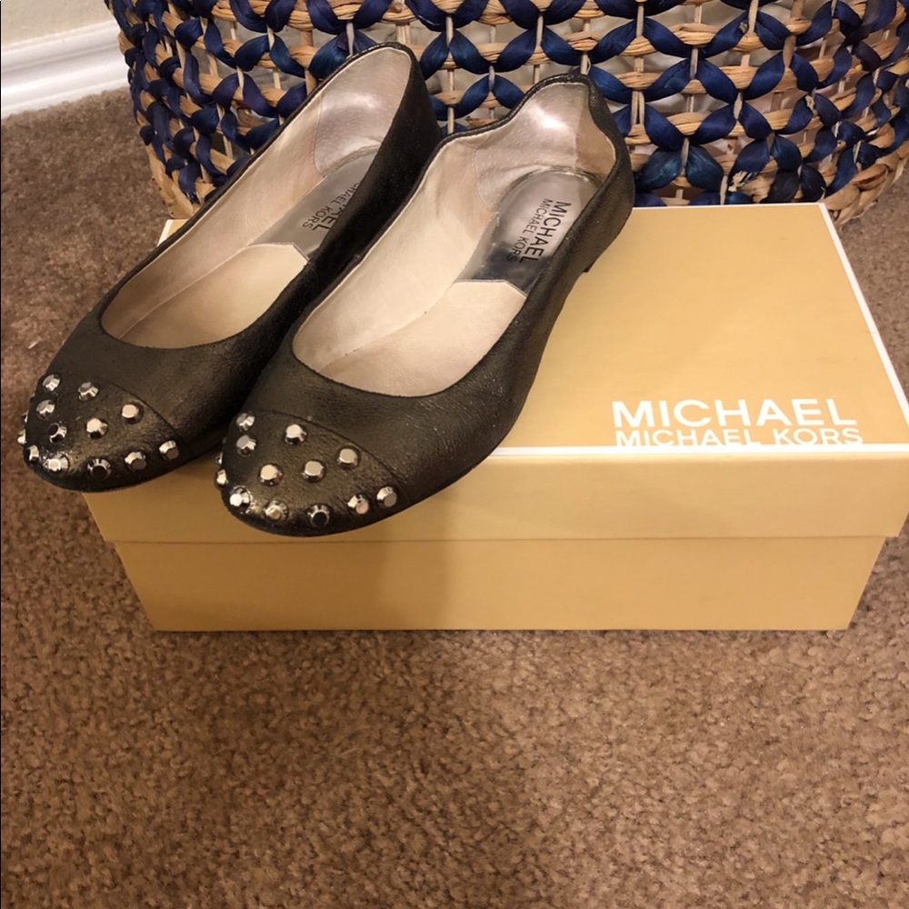 Michael Kors studded grey flats